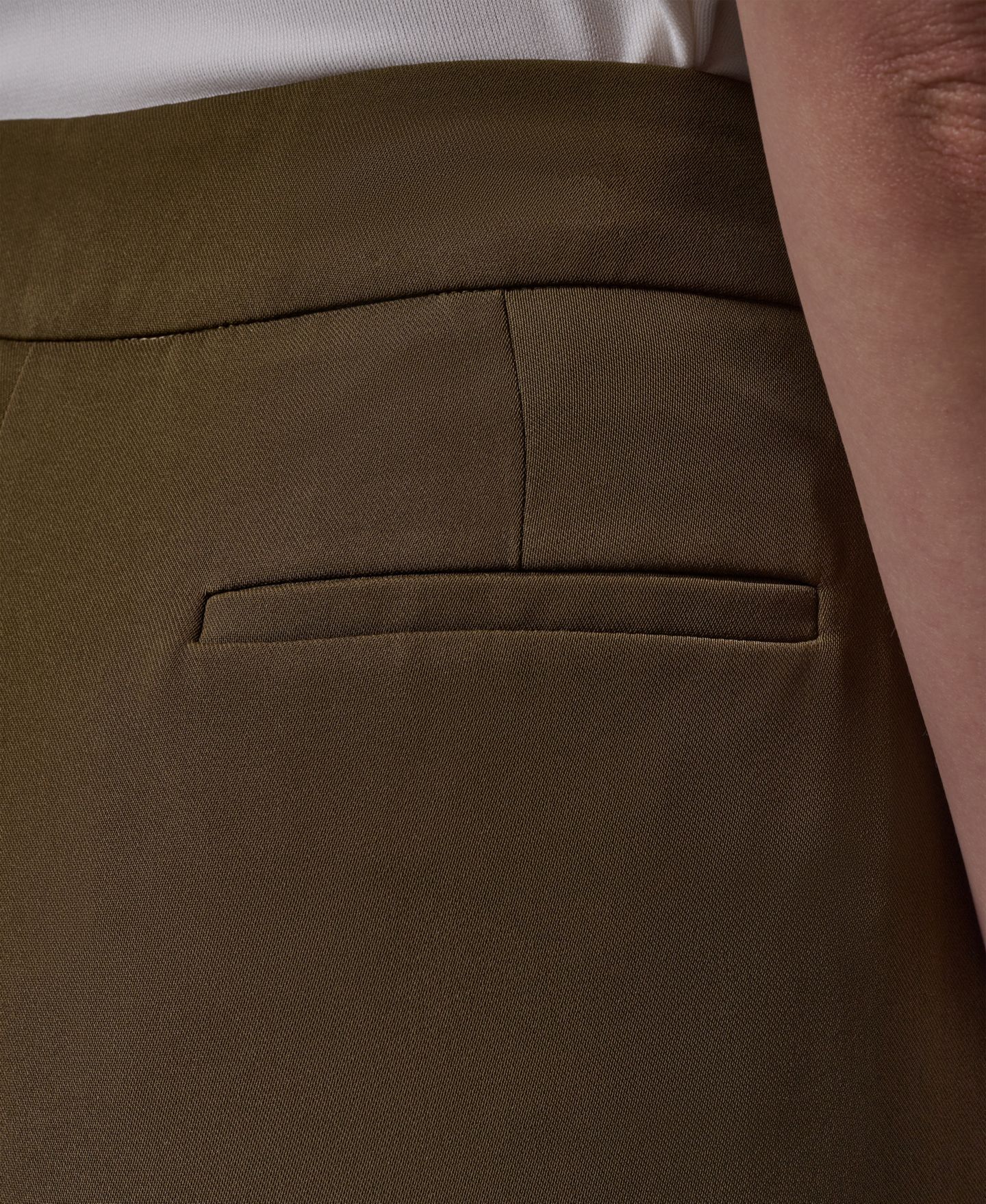 Женские брюки Donna Karan New York Petite Mid-Rise Wide-Leg, цвет: Оливковый — фото 8