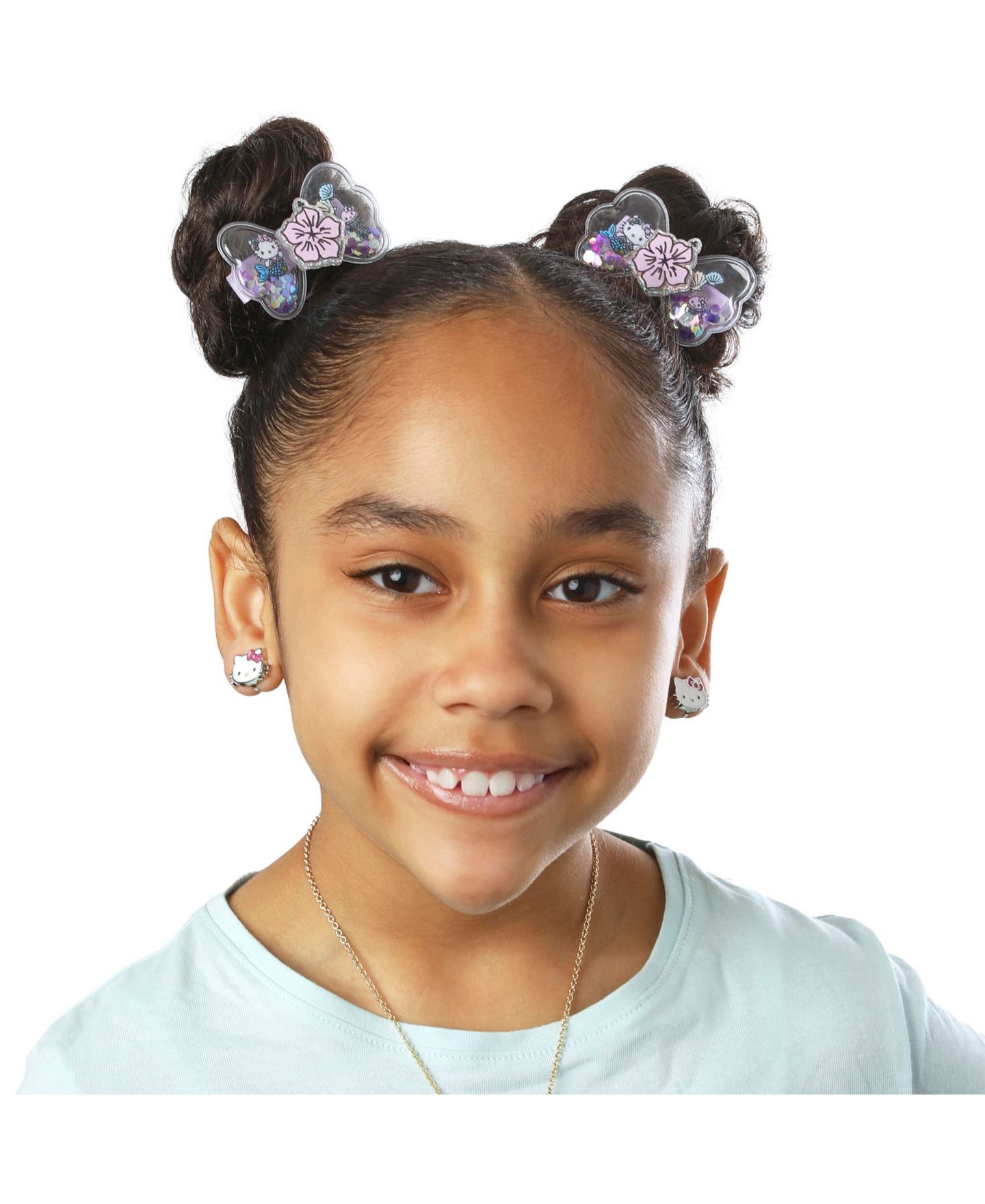 Детские аксессуары для волос Hello Kitty Mermaid Hair Clips 4-Piece Set Official License, Snap Back Shaker Hair Clips, Sanrio Accessories, цвет: Разноцветный — фото 3
