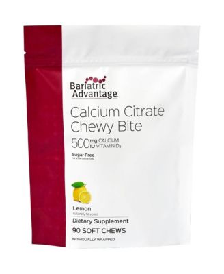Calcium Citrate Chewy Bites 500 mg - Highly Absorbable and Digestible - Vitamin D3 - Easily Chewable Calcium Supplement - 90 Count