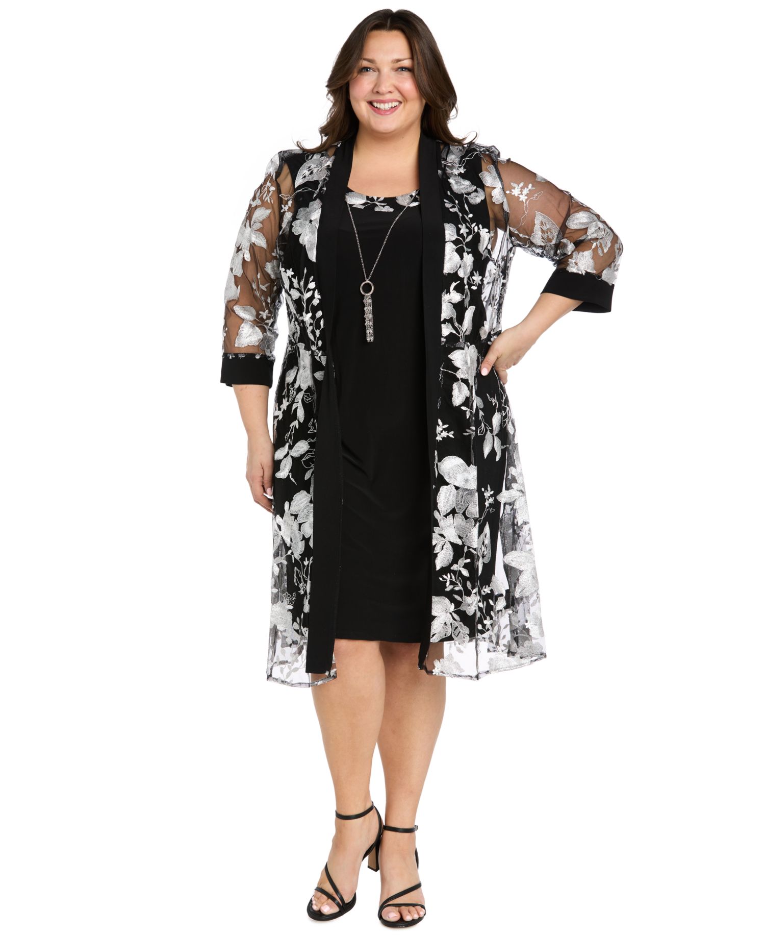 Plus Size Dress & Jacket, 2-Piece Set