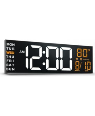 13 Inch Large Digital Wall Clock   with Big LED Countdown Timer Alarm Auto DST Temperature Night Light Wall or Desktop