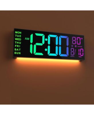 13 Inch Large Digital Wall Clock   with Big LED Countdown Timer Alarm Auto DST Temperature Night Light Wall or Desktop