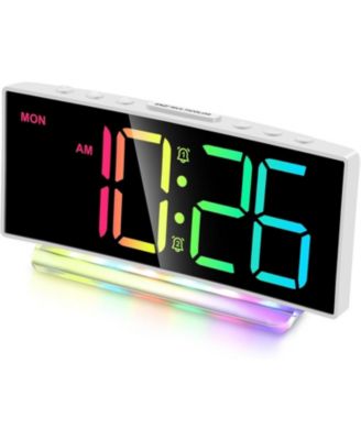 Loud Alarm Clock for Heavy Sleepers,Adults,Kids,Teens,Large Digital Display,7 Color Night Light,Adjustable Volume,Battery Backup
