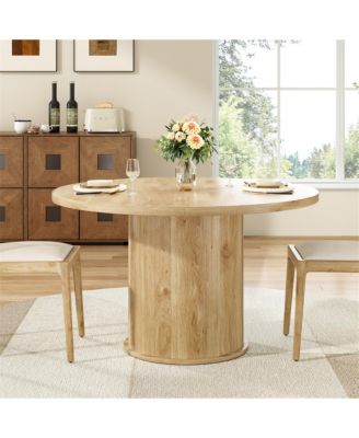 43" Round Dining Table Wooden Table for Dining Room