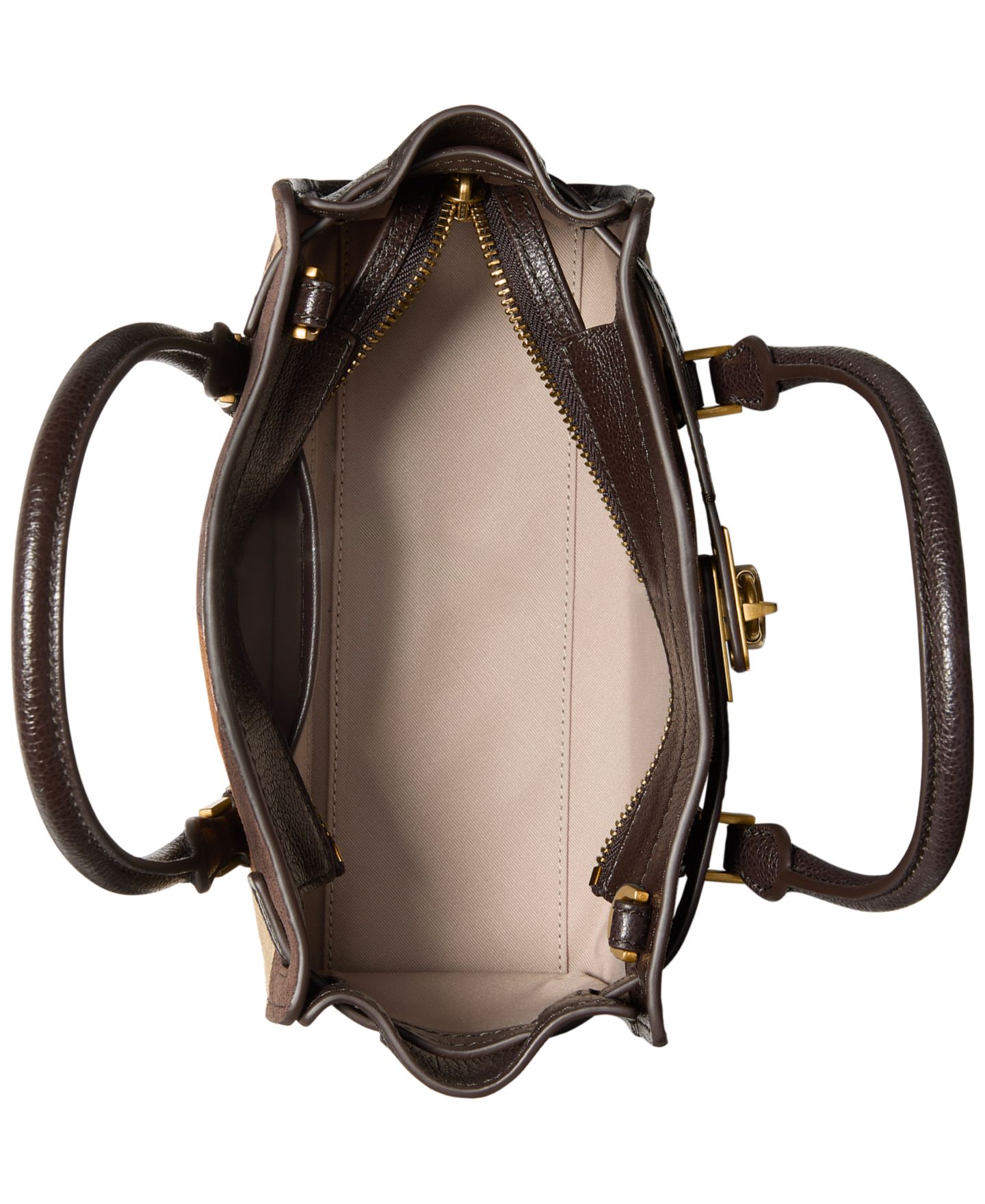 Женская сумка Michael Kors Hamilton Extra-Small East West Satchel Crossbody, цвет: Шоколадный / Хаки — фото 4