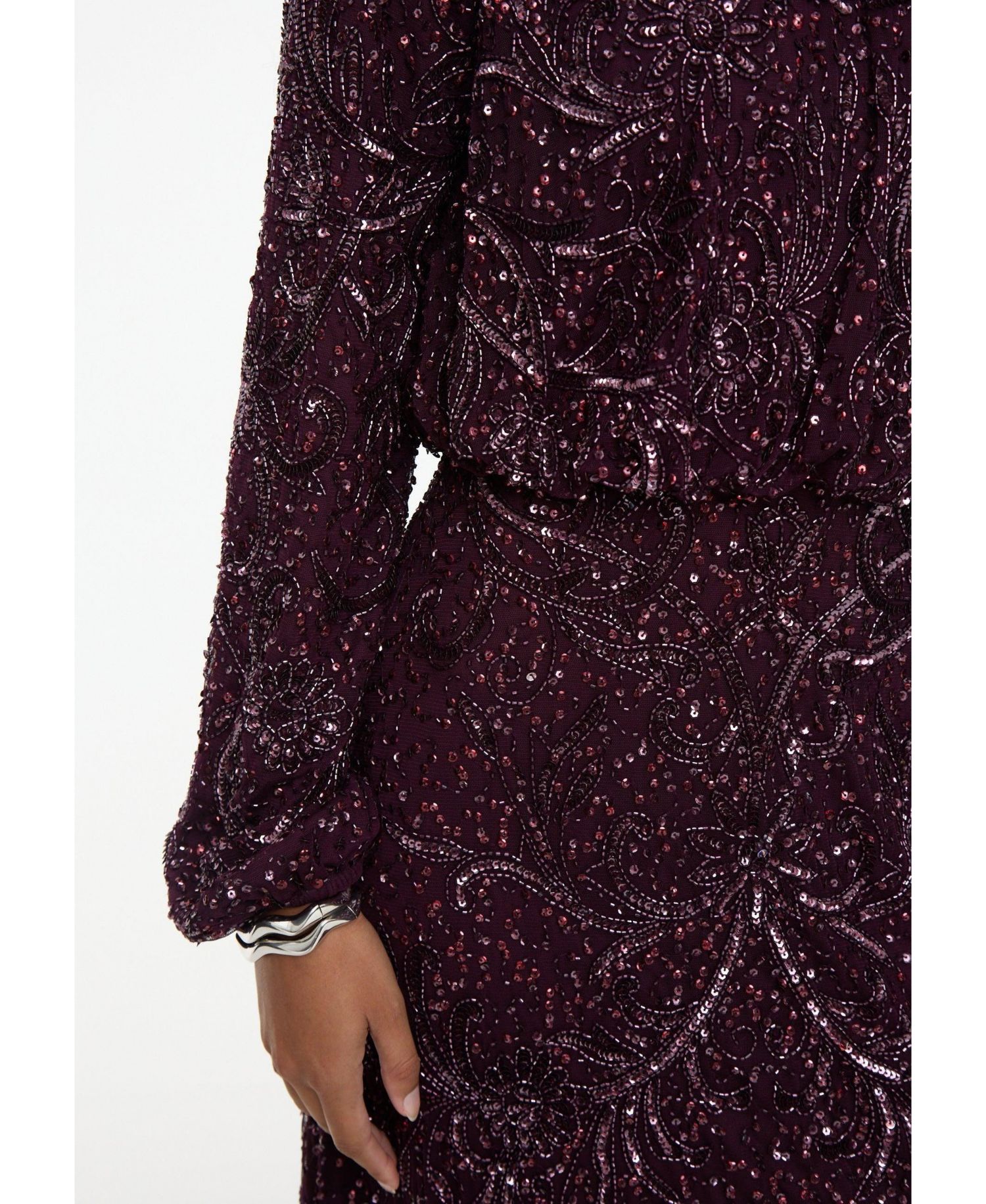 Women's Modest Embellished Sequin Dress