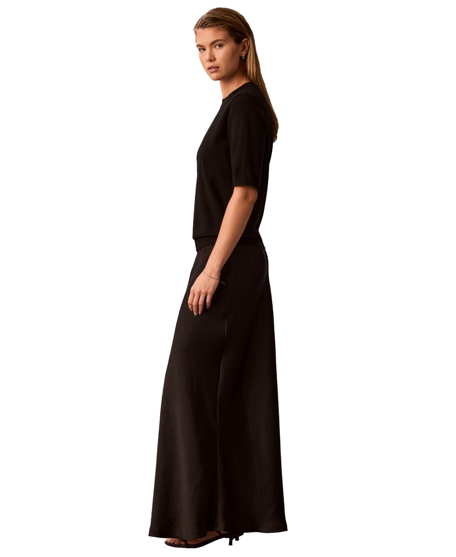 Petite Double Faced Satin Bias-Cut Maxi Skirt