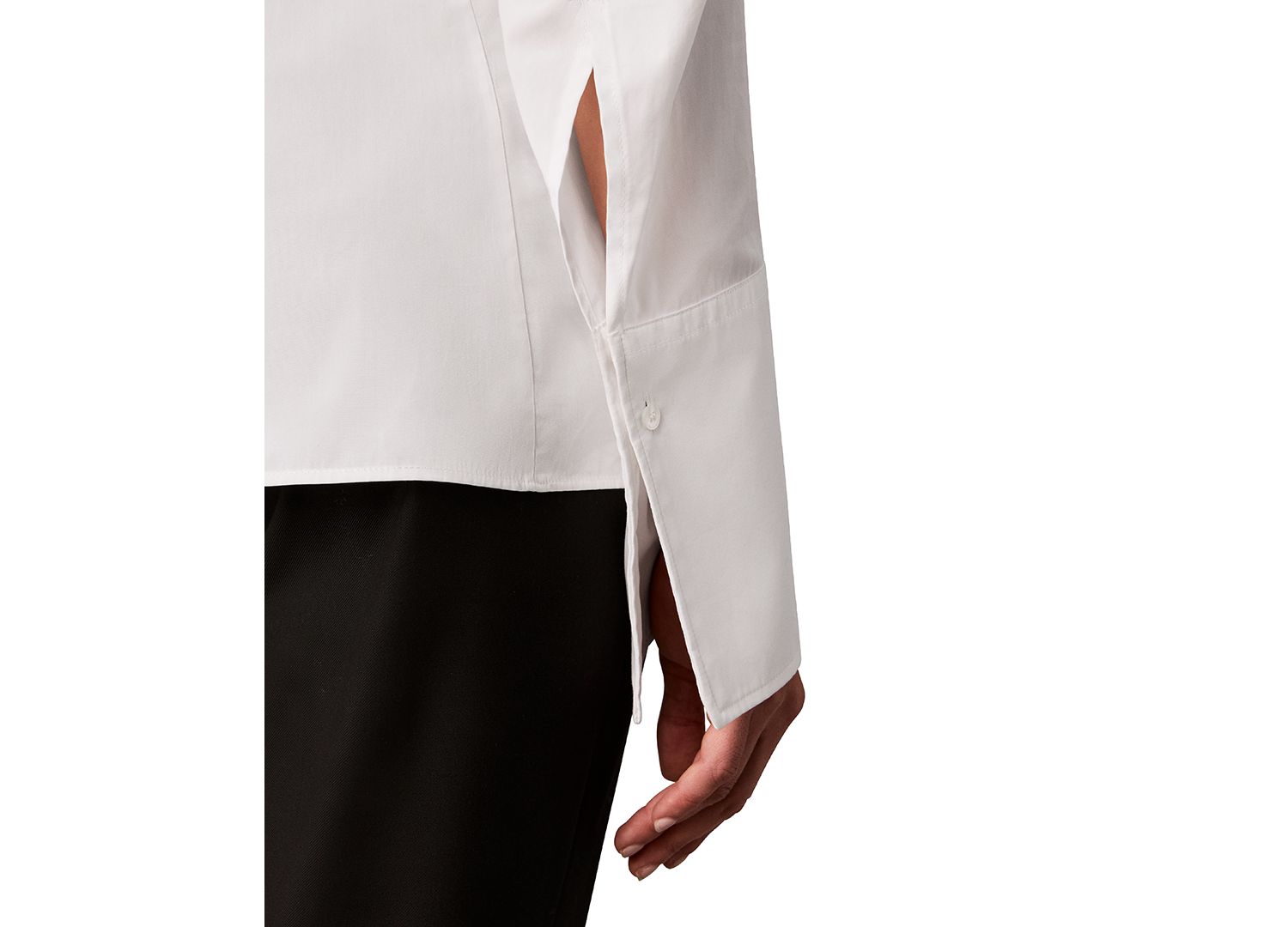 Petite Collared Neck Long-Sleeve Shirt