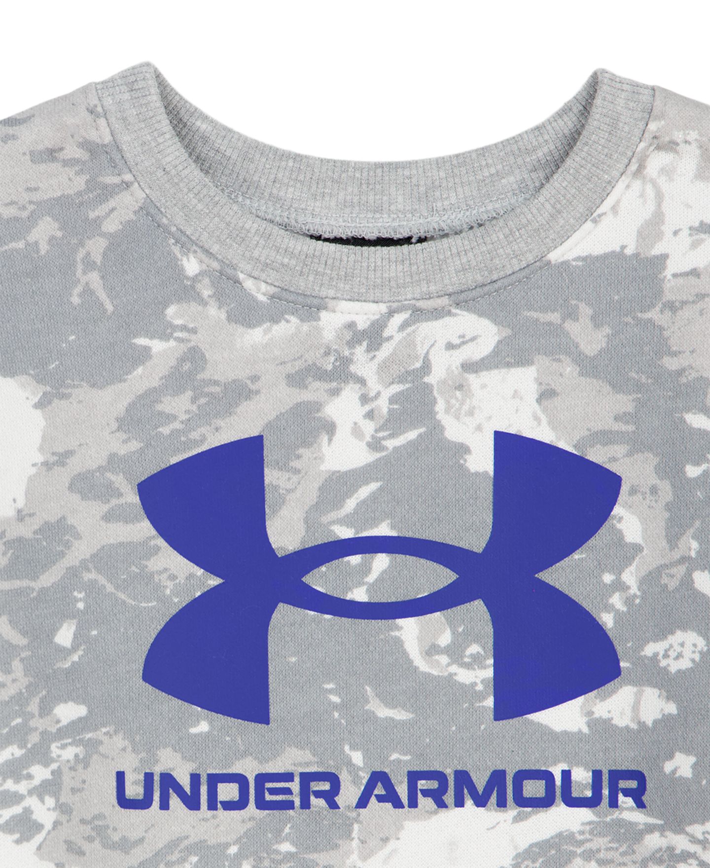 Детский флисовый комплект Under Armour Rival для мальчиков 2T-4T: свитшот и джоггеры, цвет: Белый камуфляжный / Серый меланжевый — фото 3