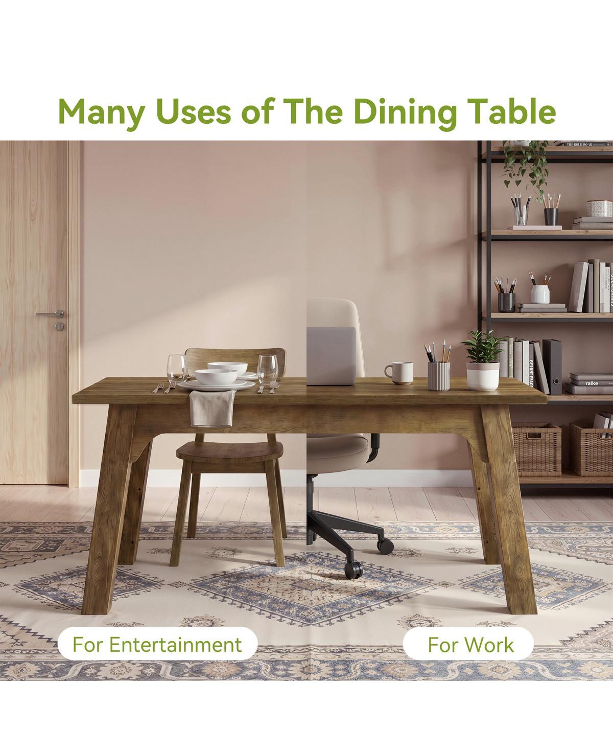 Tribesigns 63 Inch Farmhouse Dining Table for 4-6, Kitchen Table For Kitchen and Dining Room
