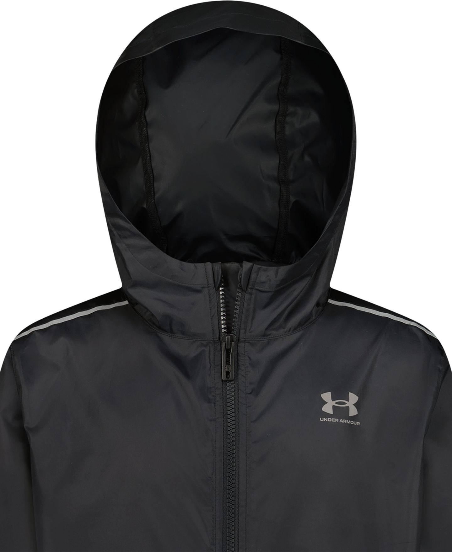 Куртка Under Armour Boys' 8-20 Full-Zip Windbreaker Hooded, цвет: Чёрный — фото 5