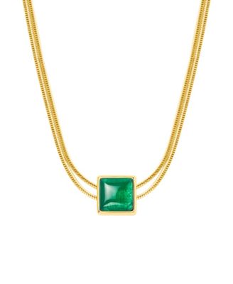 Emerald Gold Evil Eye Charm May Birthstone Necklace