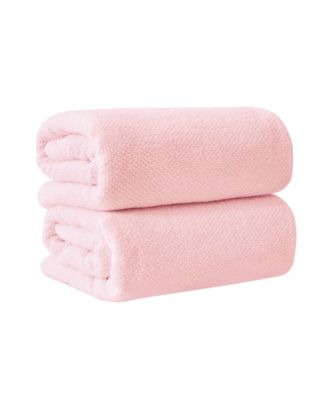 Linery and Co. 100% Cotton Textured 2-Piece Oversized Bath Sheet Set, 35" x 68"