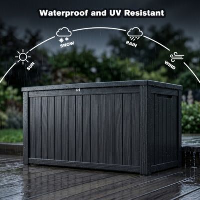 ZENY 180 Gallon Large Outdoor Storage Box: Waterproof Resin