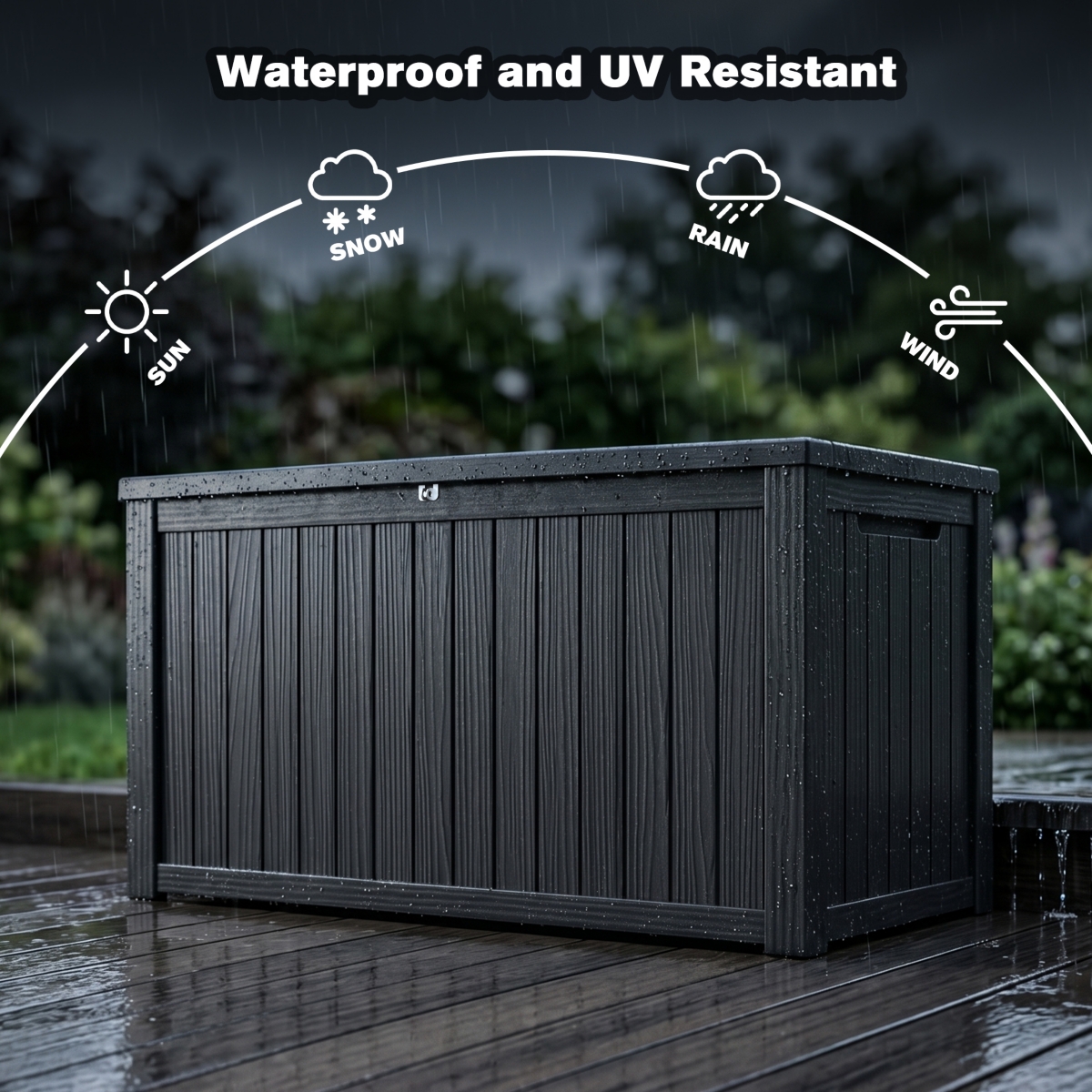 Zeny 180 Gallon Large Outdoor Storage Xxl Deck Box for Patio Furniture, Garden Tools and Sports/Pools Equipment, Waterproof Resin, Lockable