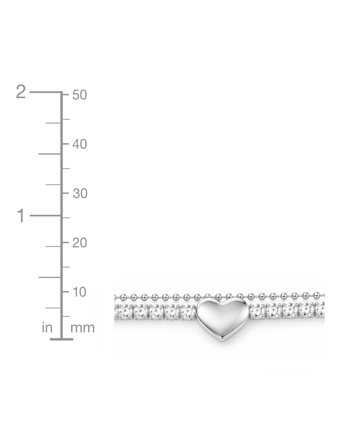 And Now This Crystal & Heart Double Row Ankle Bracelet