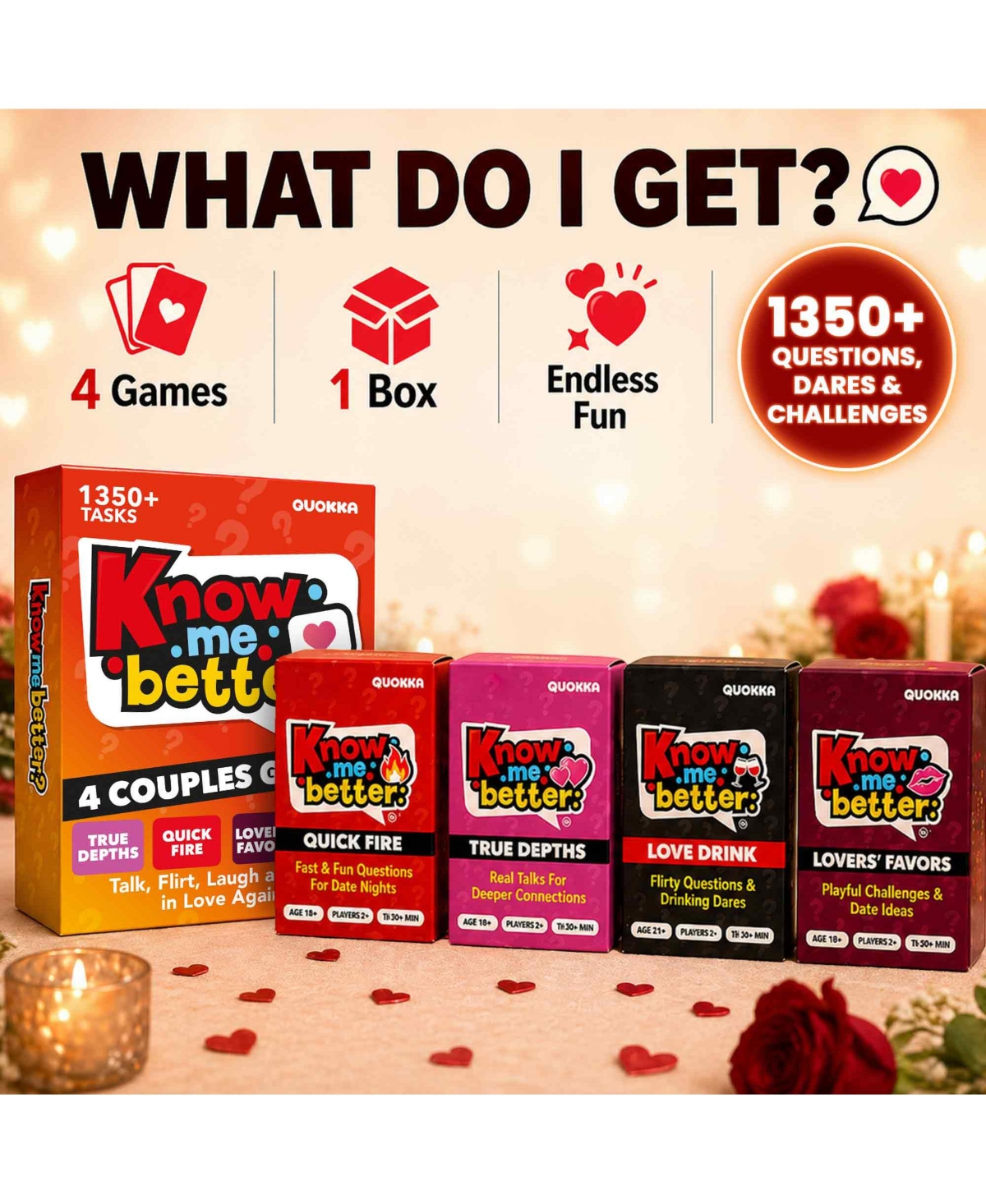 Quokka Couples Card Game Collection - Date Night Conversation Starters