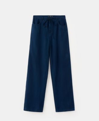 Women's Bow And Belt Denim Jeans