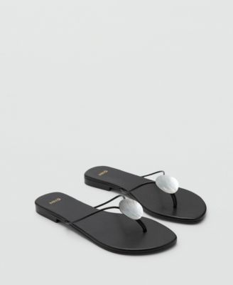 Women's Shell Detail Leather Sandals