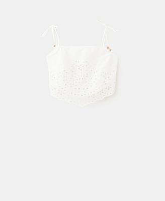 Women's Embroidered Open-Work Top