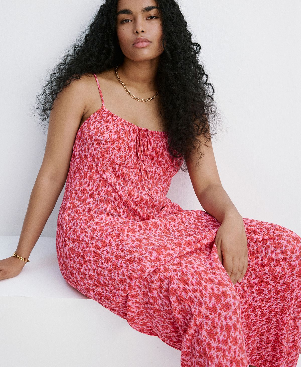 Mango Women's Floral-Print Pleated Dress view 7 — MAYCSS fashion products