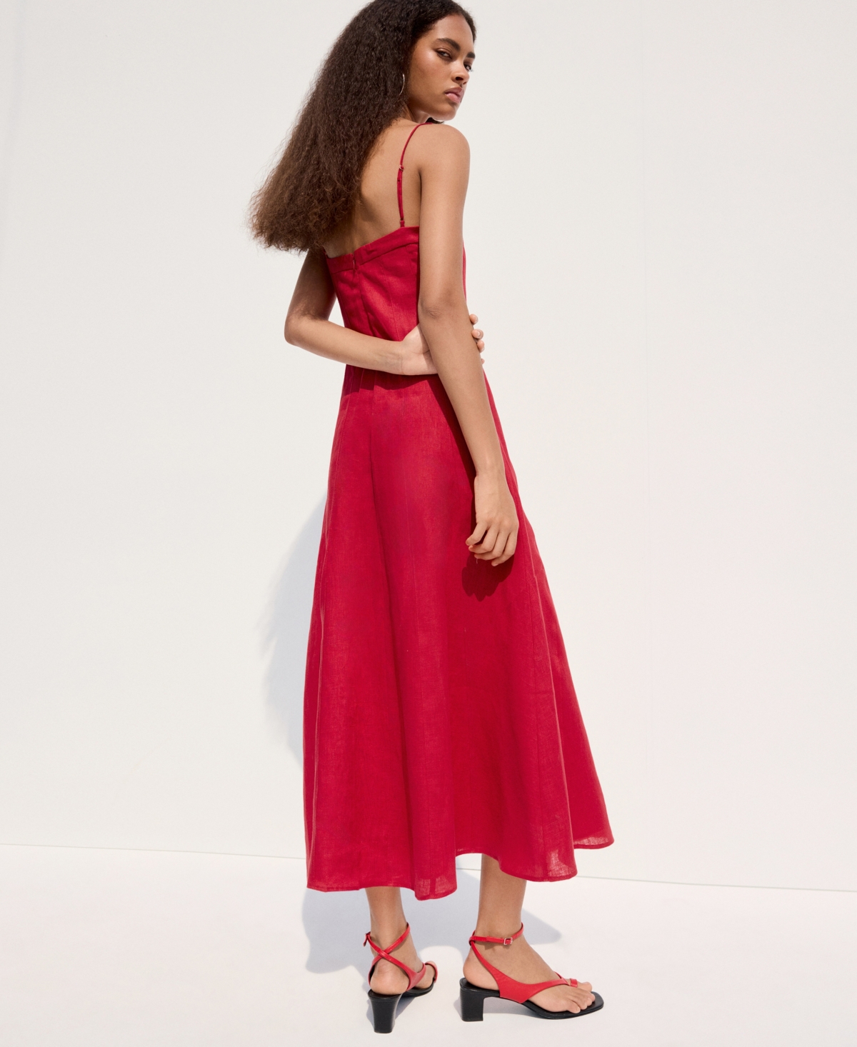 Mango Women's A-Line Linen Dress