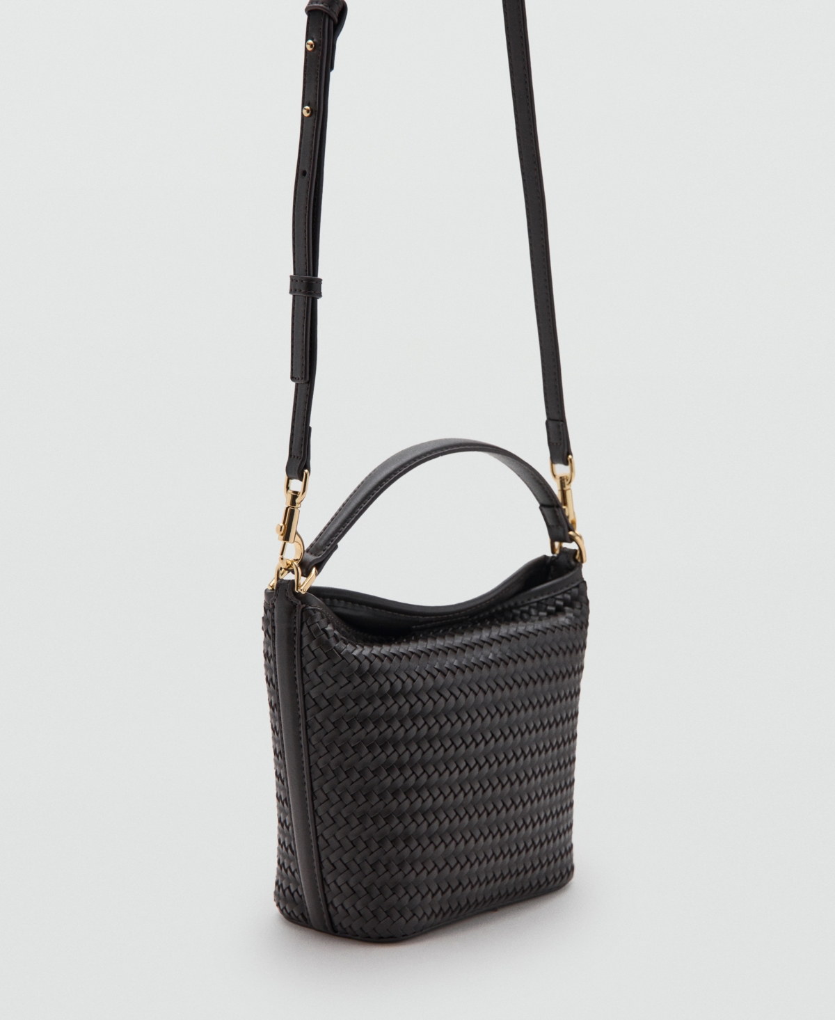 Mango Women's Small Braided Bucket Bag
