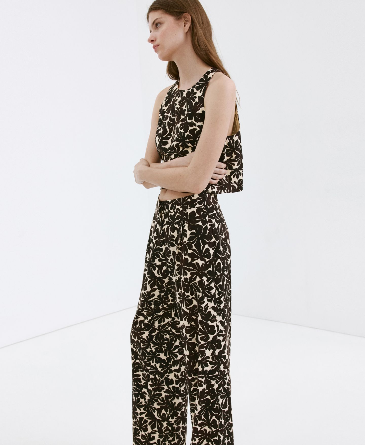 Женский топ Mango Floral Print, цвет: Экрю — фото 4