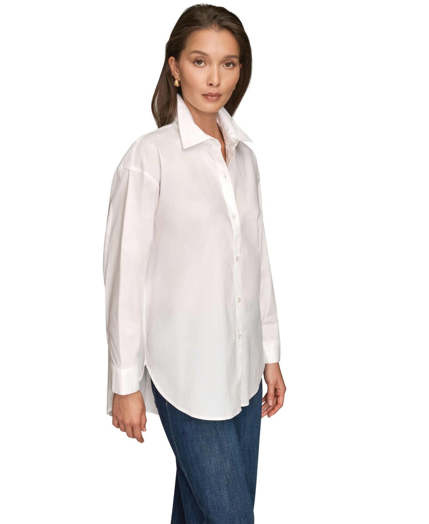 Women's Stretch Poplin Button-Down Shirt