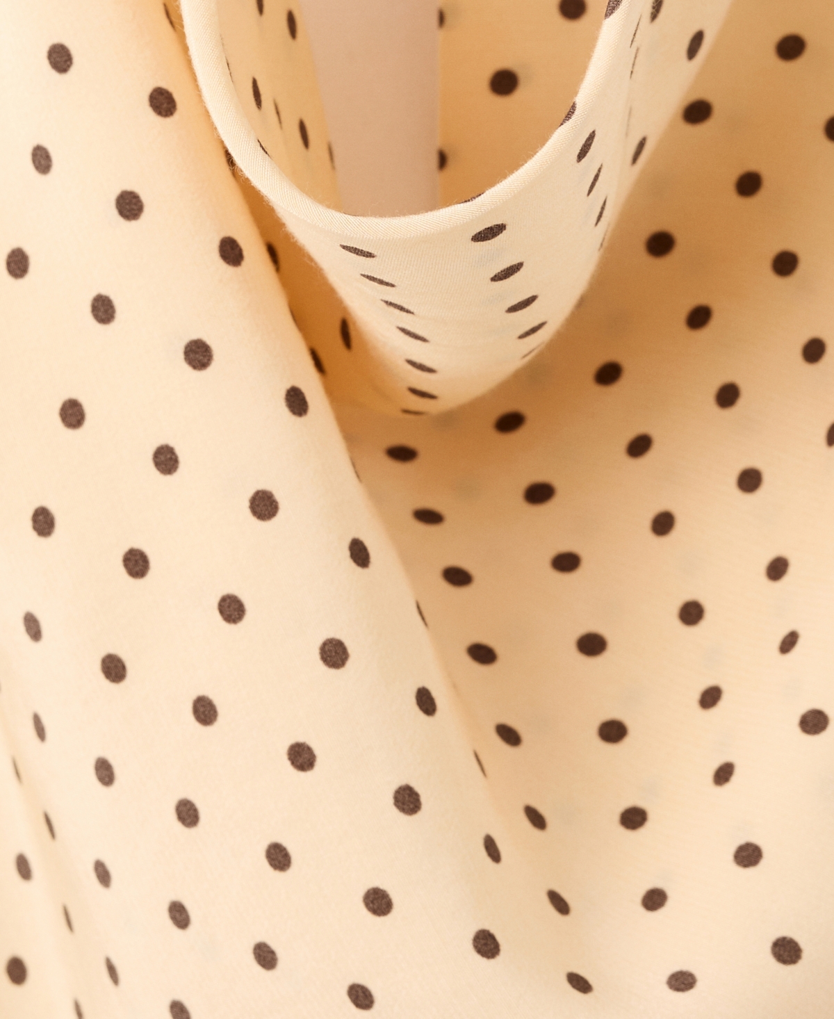 Mango Women's Draped Neck Polka Dot Dress
