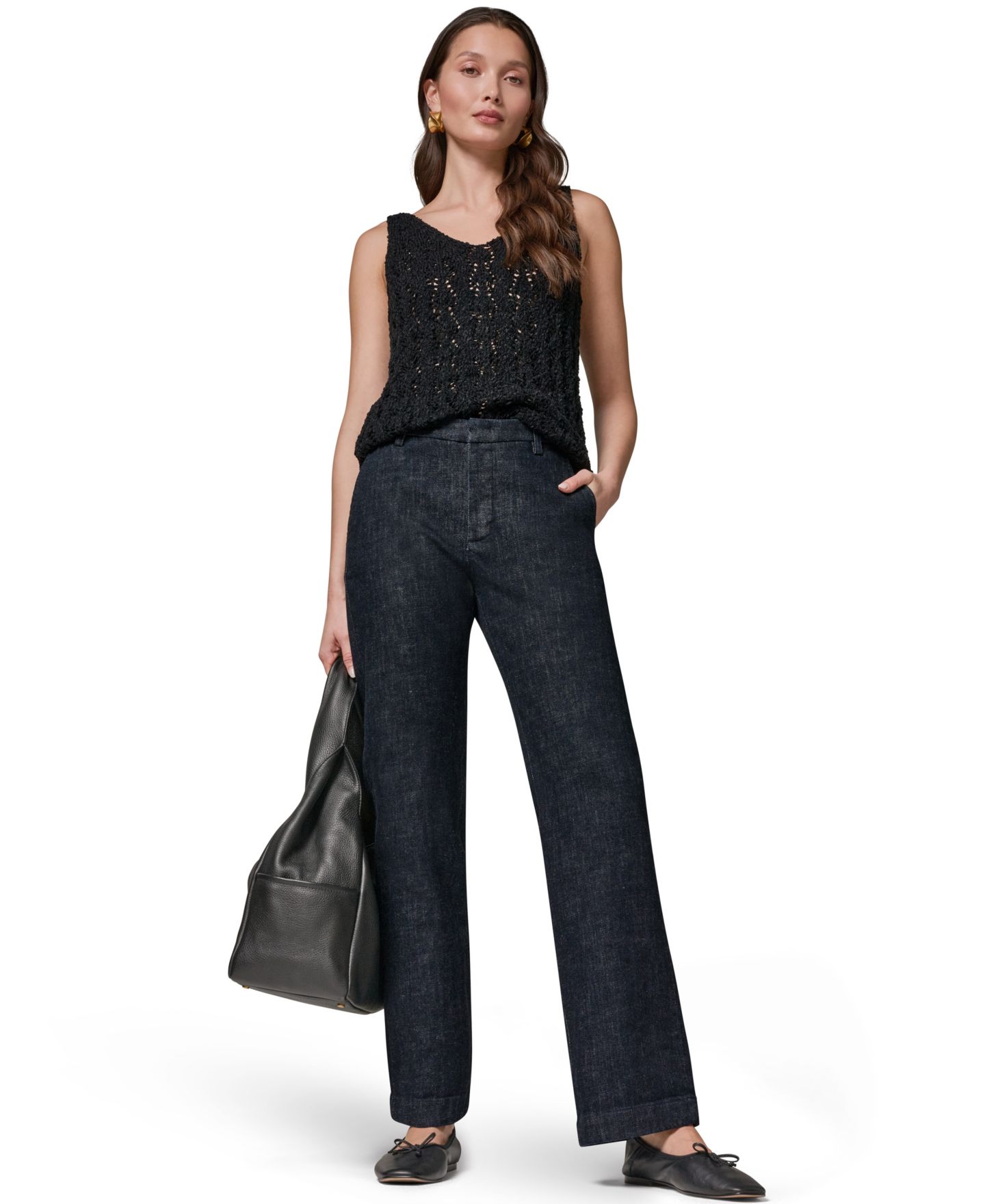 Женские брюки Donna Karan Weekend Luxe Denim Mid Rise Modern Trousers, цвет: The Lacombe — фото 6