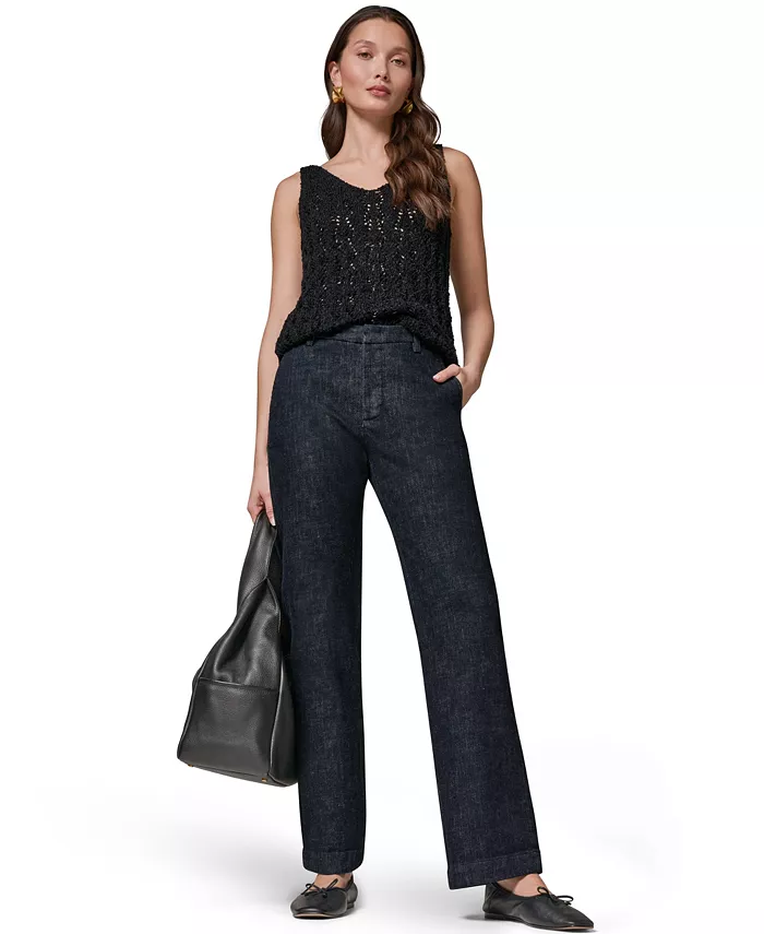 Women's Luxe Denim Mid Rise Modern Trousers - thumbnail 6