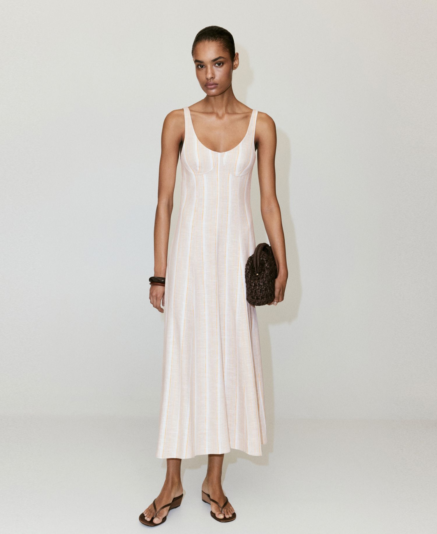 Women's Striped Linen Dress
