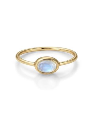 14k Gold Plated Mini Sideways Moonstone Ring
