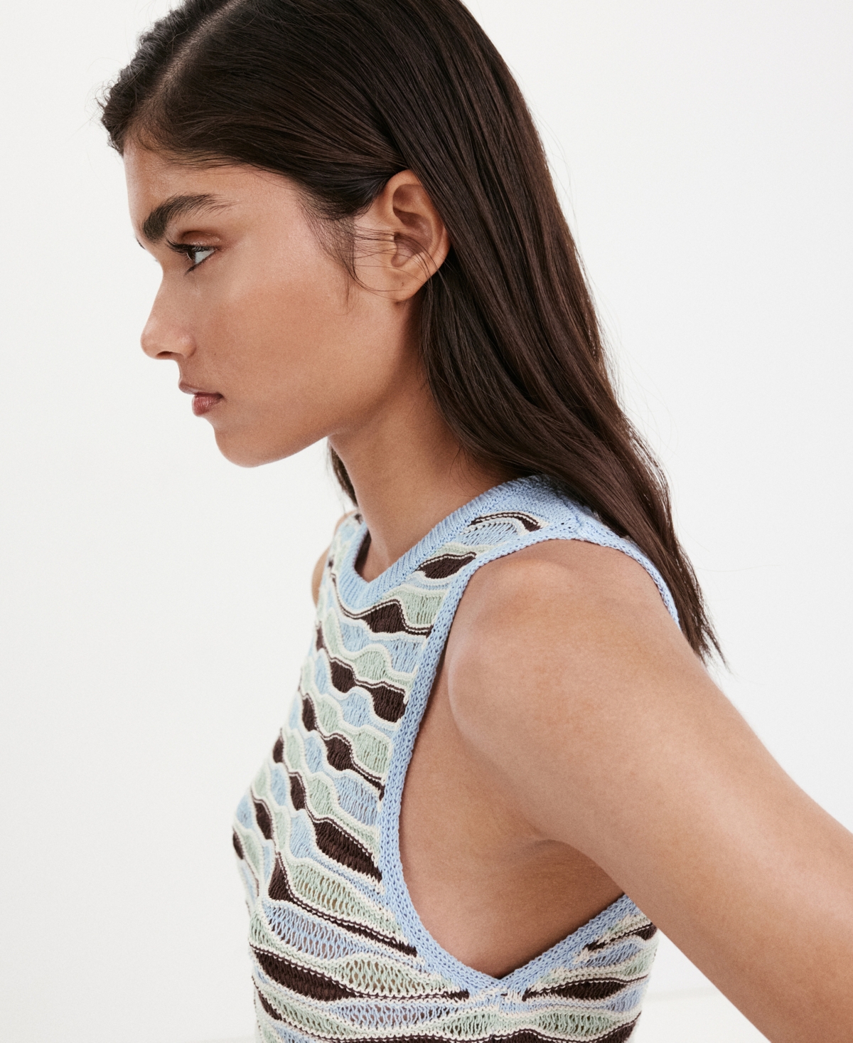 Mango Women's Wavy Stripe Knit Top