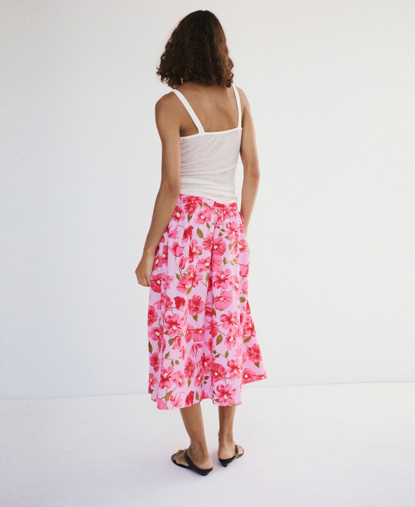 Женская юбка MANGO Cotton Midi, цвет: Розовый — фото 3
