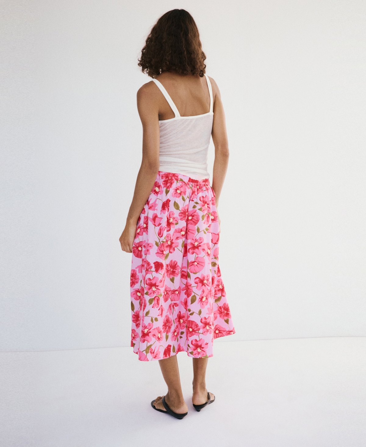 Mango Women's Cotton Midi Skirt