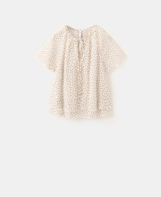 Women's Bow Polka-Dot Blouse