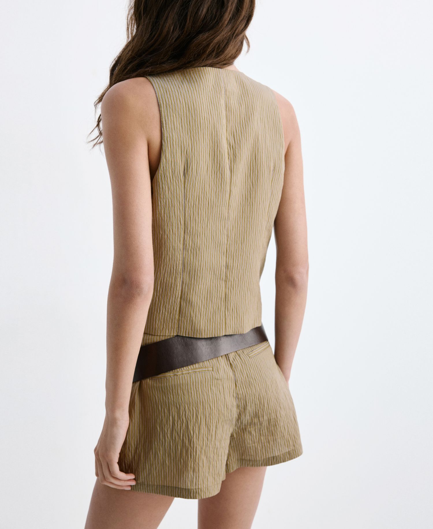 Women's Toggles Striped Vest
