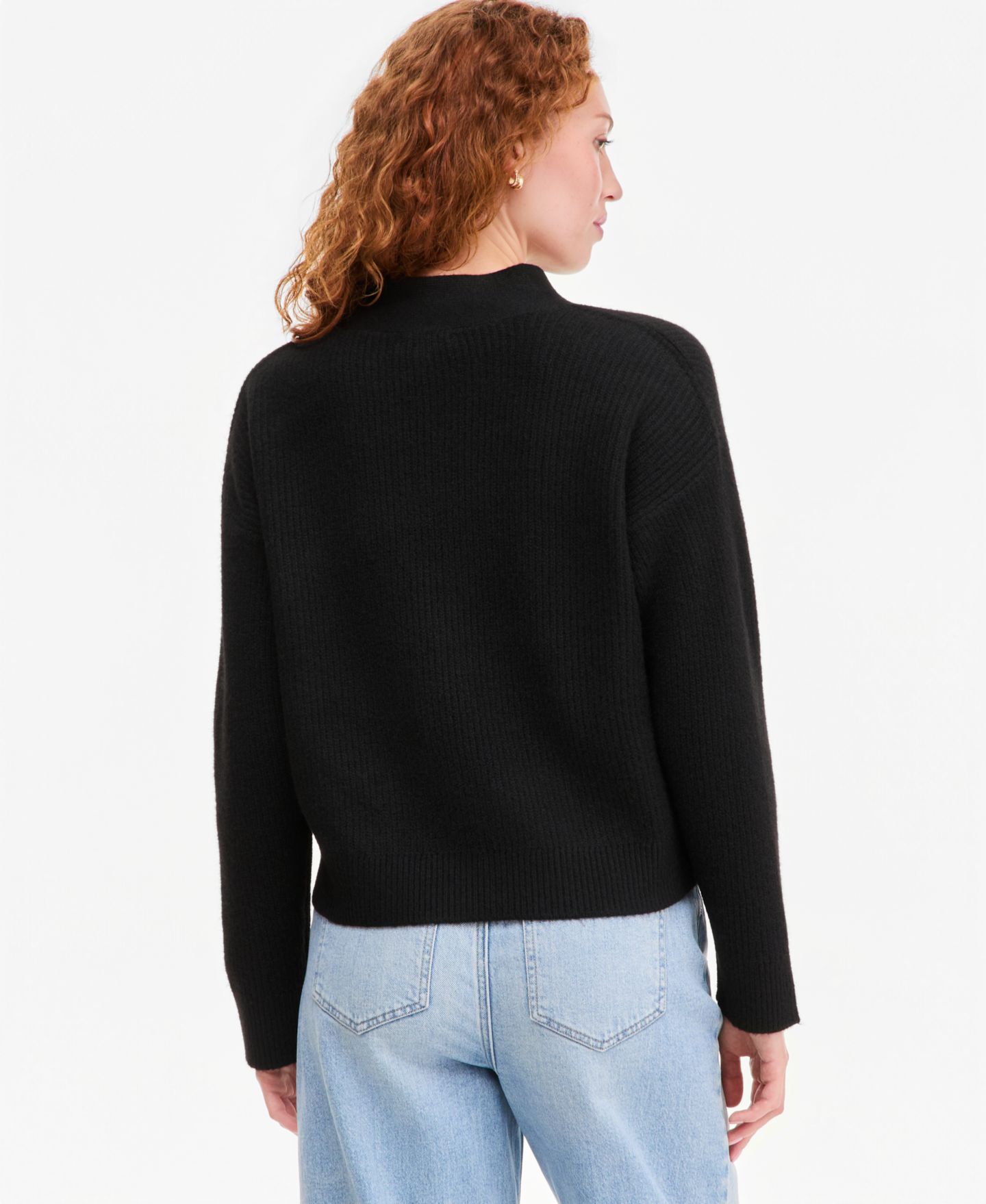 Женский кардиган On 34th 3-Button V-Neck, цвет: Глубокий чёрный — фото 3