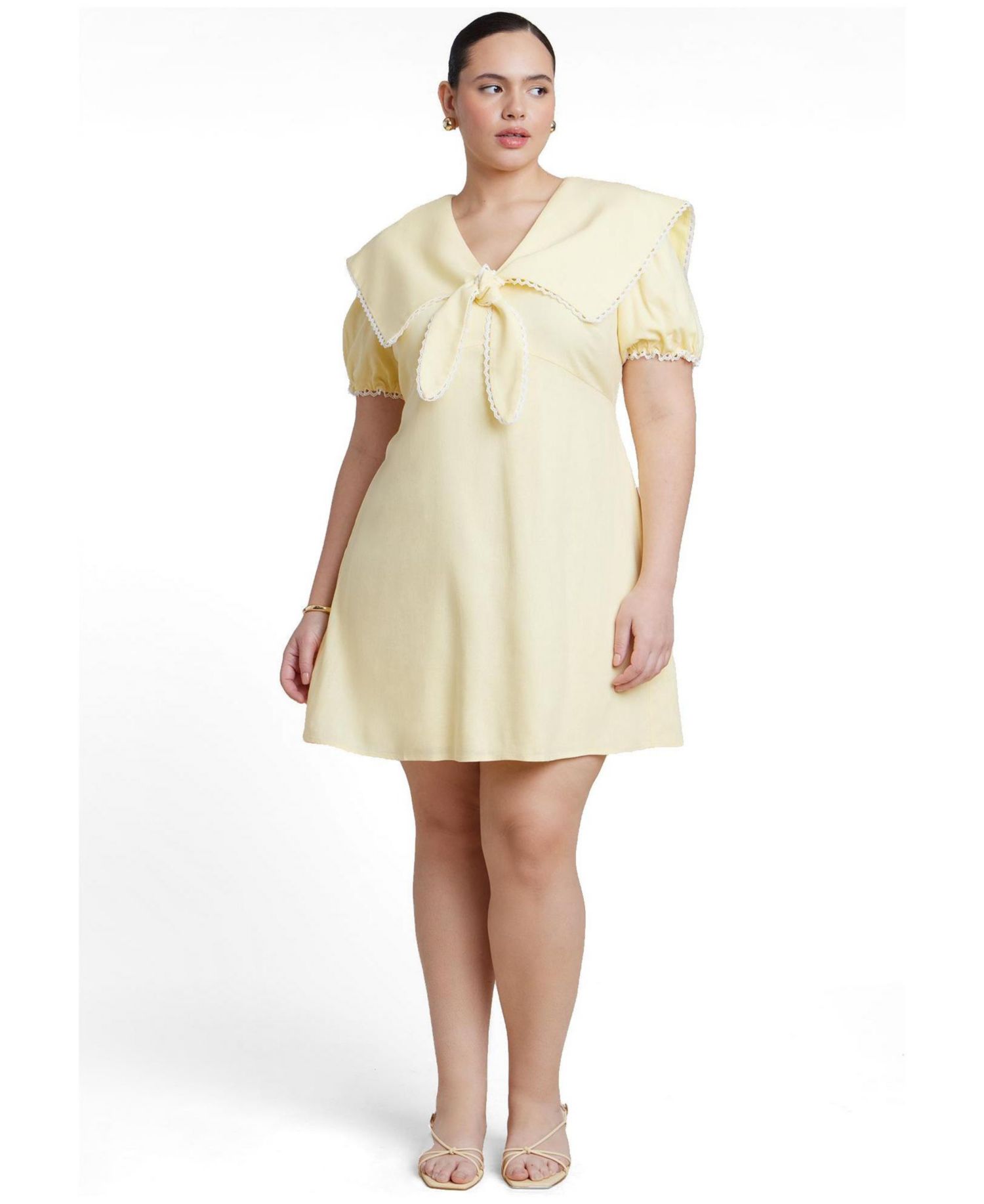 Women's Plus Size Sailor Collar Mini Dress