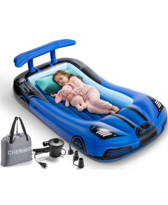 Toddler Travel Air Mattress Bed with Safety Bumpers and Electric Pump, 330-lb Capacity Portable Bed