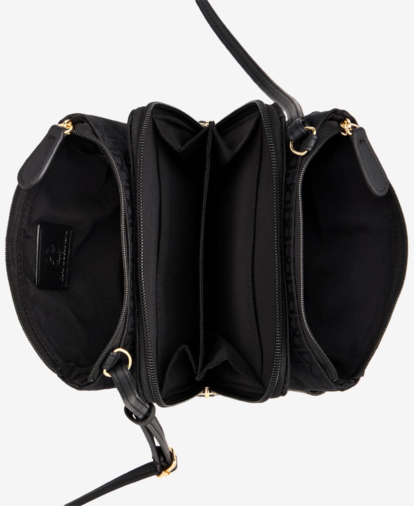 Женская сумка Giani Bernini Triple-Zip Jacquard Dasher Crossbody, цвет: Чёрный — фото 3
