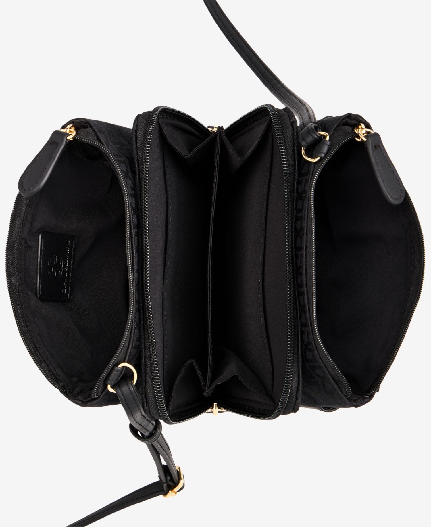 Triple-Zip Jacquard Dasher Crossbody