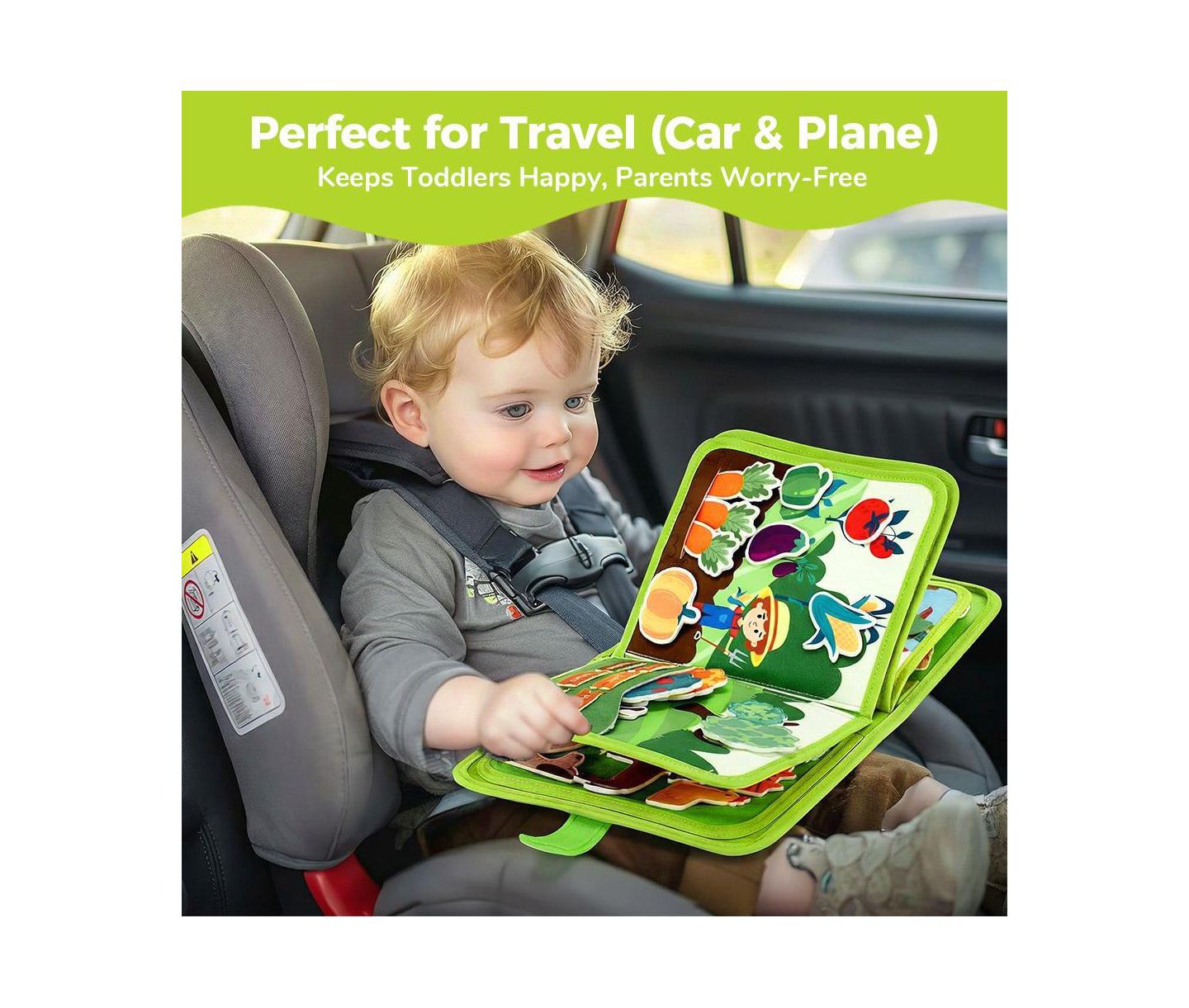 Детская игрушка Cowin Montessori Farm Busy Book, 10-Page Interactive Book, Ages 1+ — фото 5
