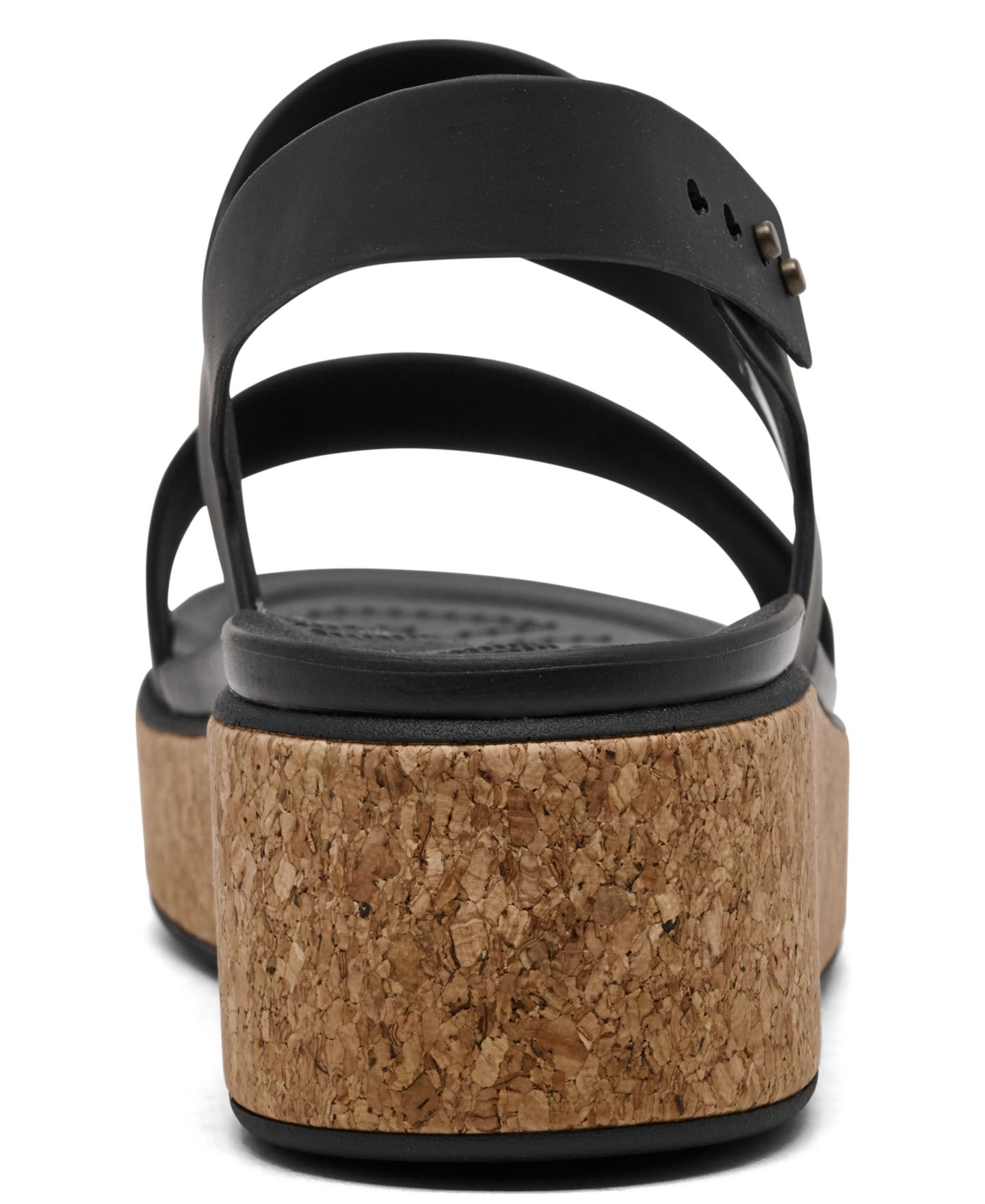 Женские сандалии Crocs Brooklyn Cork Low Wedge, цвет: Чёрный — фото 4