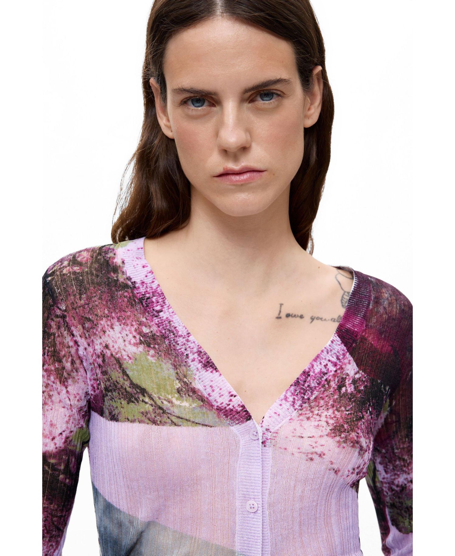 Women's Printed v-neck sweater