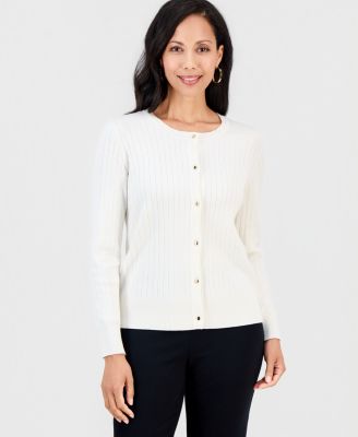 Women's Ribbed Button-Down Cardigan Sweater
