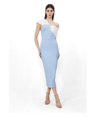 Women's Asymmetric Strap Knit Midi Dress