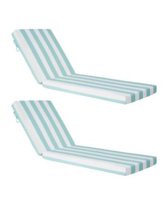 Set of 2 Outdoor Chaise Lounge Cushions Waterproof and Thick